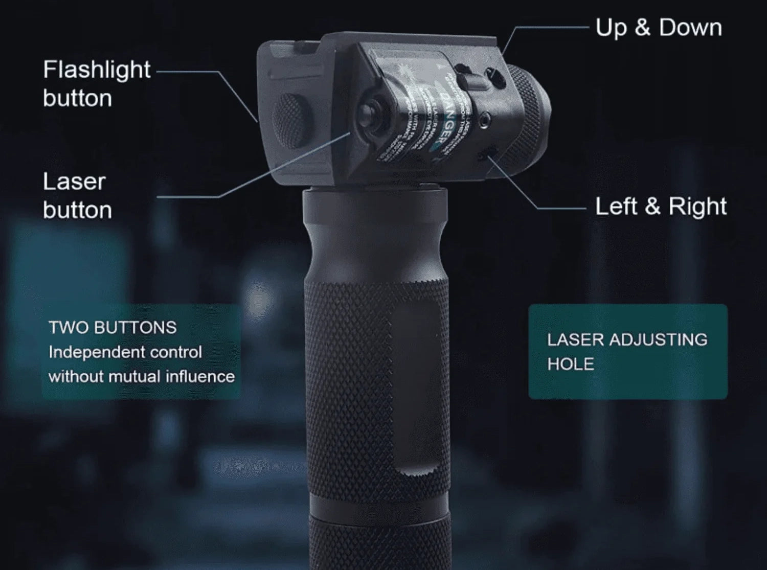 ArrowOptic 3-In-1 Tactical Foregrip with Flash Light & Green Laser
