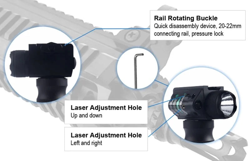 ArrowOptic 3-In-1 Tactical Foregrip with Flash Light & Green Laser