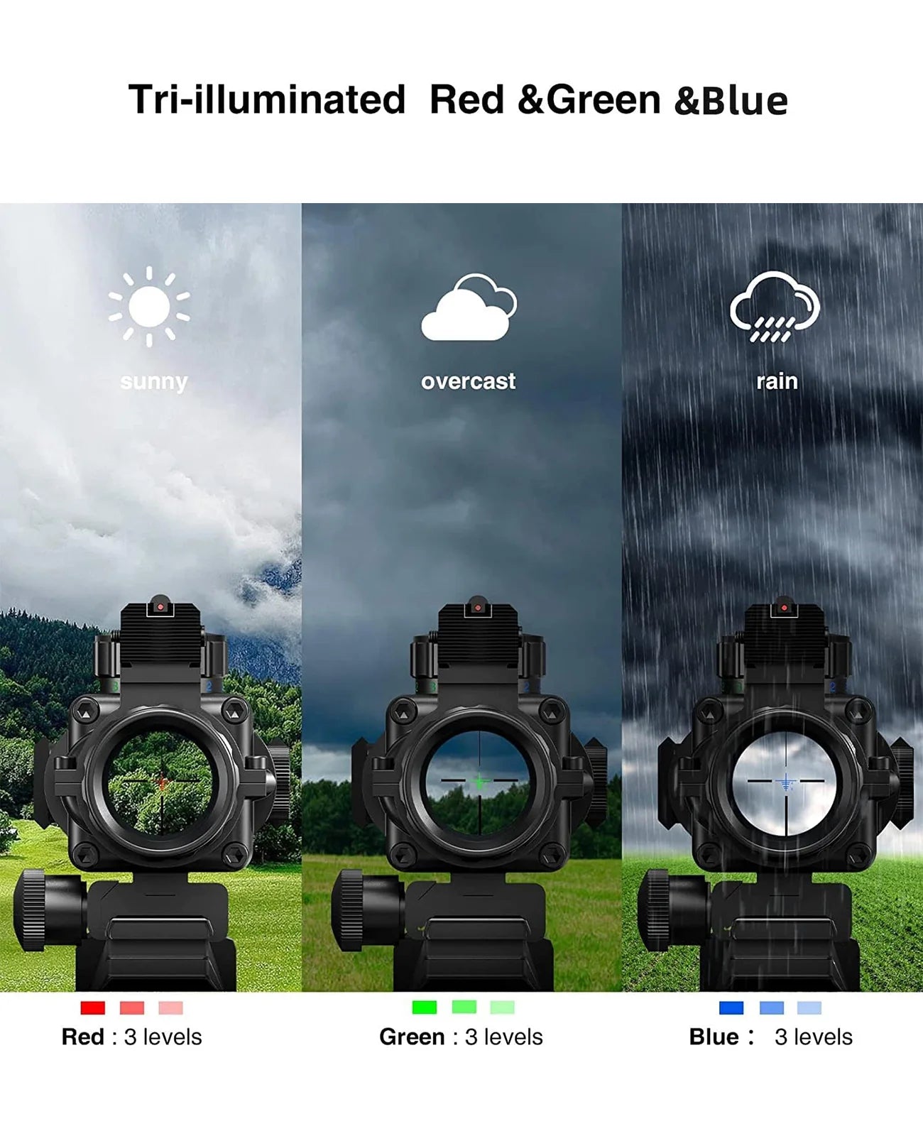 Mira telescópica táctica ArrowOptic® 4x32 con fibra óptica
