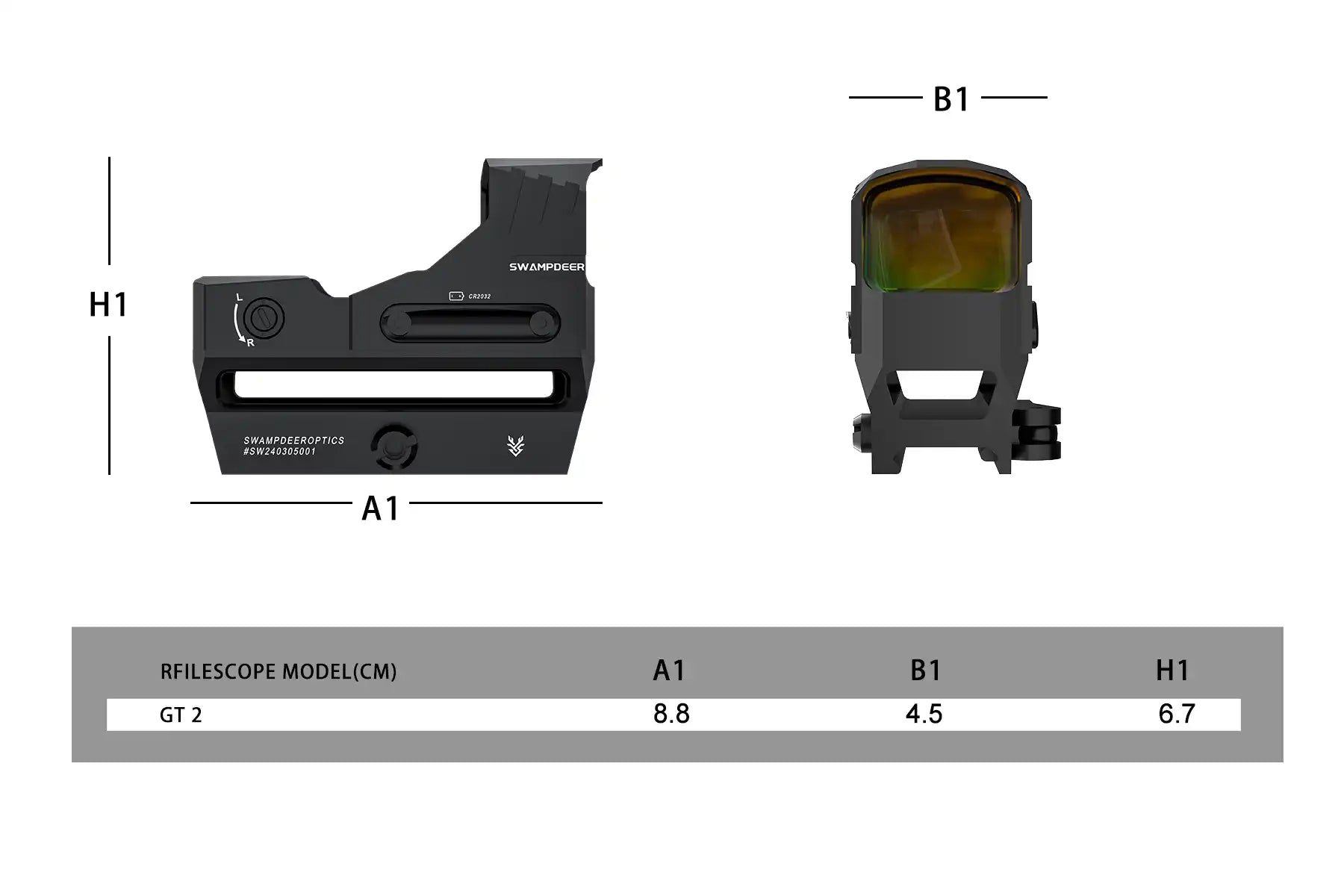 Combo de mira de punto rojo para rifle SwampDeer® GT2 + lupa T3x