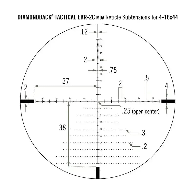 VORTEX DIAMONDBACK 4-16x44 FFP EBR-2C (MARD) Reticle Tactical Fiflescope - ArrowOptic